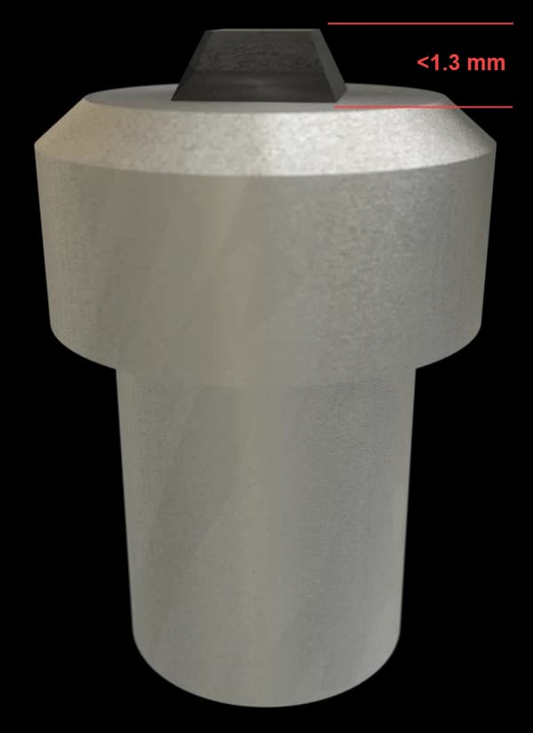 Aluminium sample pin with maximum sample height