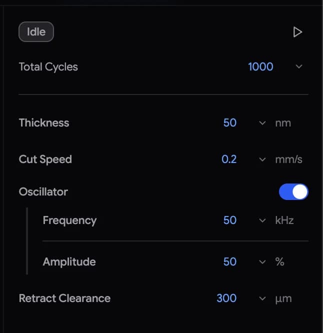 Approach cutting parameters