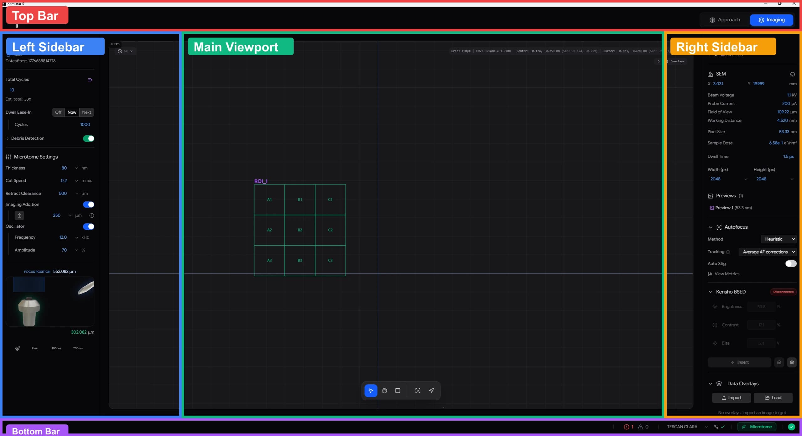 Application layout zones