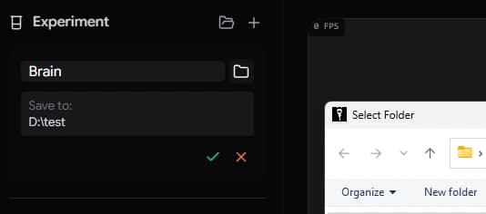 New Experiment dialog