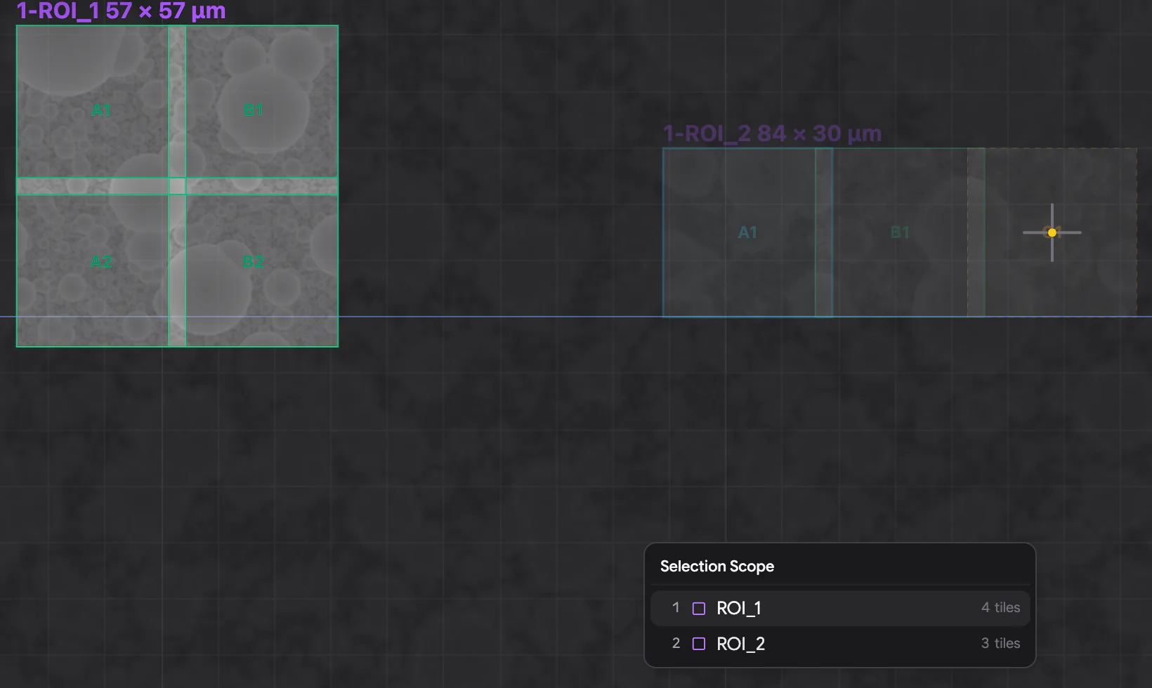 Selection Scope の選択画面。行にポインターを重ねている間は、スコープ外のものがすべて暗く表示されます。